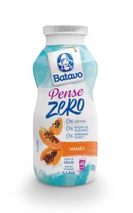 Bebida Láctea Fermentada com Preparado de Mamão Zero Lactose para Dietas com Restrição de Lactose sem Adição de Açúcar Batavo Pense Zero Frasco 170g