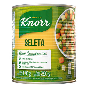 Seleta de Legumes Ervilha Reidratada, Batata e Cenoura em Conserva Knorr Lata Peso Líquido 290g Peso Drenado 170g