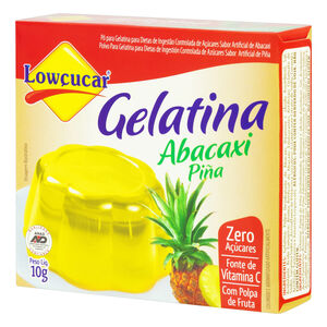Gelatina em Pó Abacaxi Zero Açúcar para Dietas de Ingestão Controlada de Açúcares Lowçucar Caixa 10g