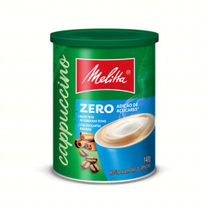 Mistura para Preparo de Cappuccino Solúvel sem Adição de Açúcar Melitta Lata 140g