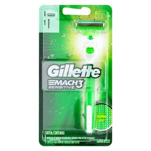 Aparelho Recarregável e Carga para Barbear Gillette Mach3 Sensitive