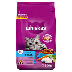 Alimento Premium para Gatos Adultos 1+ Peixe Whiskas Pacote 500g