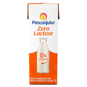 Leite UHT Semidesnatado Zero Lactose para Dietas com Restrição de Lactose Piracanjuba Caixa com Tampa 1l
