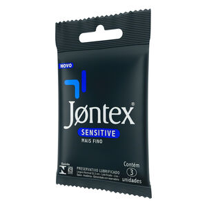 Preservativo Masculino Lubrificado Sensitive Mais Fino Jontex Pacote 3 Unidades