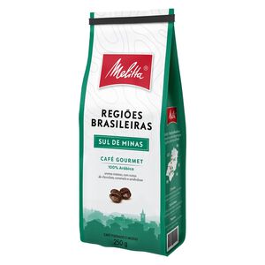 Café Torrado e Moído Sul de Minas 100% Arábica Melitta Gourmet Regiões Brasileiras Pacote 250g