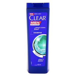 Shampoo Anticaspa com Minerais Oceânicos Bio Booster Clear Men Limpeza Diária Frasco 400ml