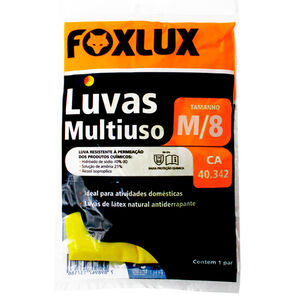 Luva Latex Multiuso Tamanho M Embalagem com 1 Par Foxlux