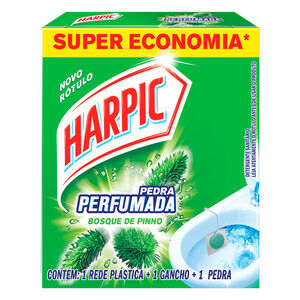 Detergente Sanitário em Pedra Perfumada Bosque de Pinho Harpic Super Economia