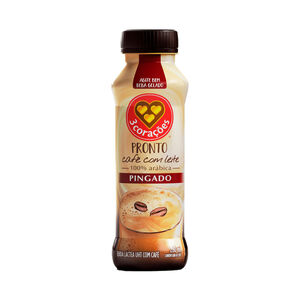 Bebida Láctea UHT Café com Leite Pingado Pronto 100% Arábica 3 Corações Frasco 260ml