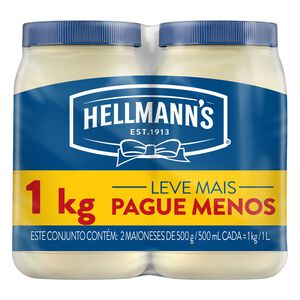 Pack Maionese Hellmann's Pote 1kg 2 Unidades 500g Cada Leve Mais Pague Menos