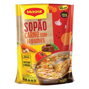 Mistura para Sopão de Carne com Legumes, Macarrão e 5 Vegetais Maggi Sachê 200g