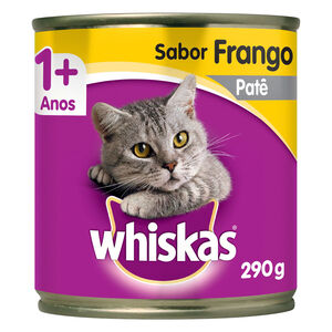 Patê para Gatos Adultos 1+ Frango Whiskas Lata 290g