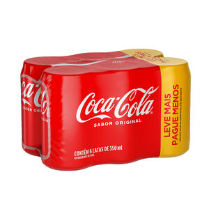 Pack Refrigerante Coca-Cola Original Lata 350ml com 6 Unidades