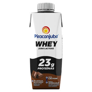 Bebida Láctea UHT 23g Proteínas Cacau Zero Lactose para Dietas com Restrição de Lactose sem Adição de Açúcar Piracanjuba Whey Caixa 250ml