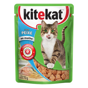 Alimento Completo Balanceado para Gatos Adultos Peixe ao Molho Kitekat Sachê 70g