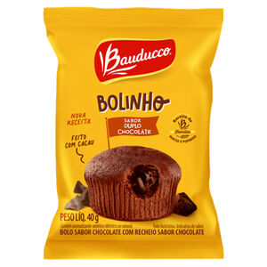 Bolinho Duplo Chocolate com Recheio Chocolate Bauducco Pacote 40g