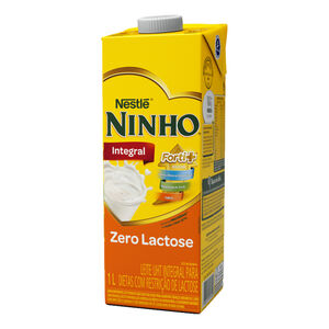 Leite UHT Integral Zero Lactose para Dietas com Restrição de Lactose Ninho Forti+ Caixa com Tampa 1l