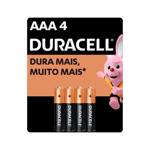 Pilha Alcalina Duracell Palito AAA pacote com 4