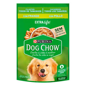Alimento 100% Completo e Balanceado para Cães Filhotes Frango Purina Dog Chow Extra Life Sachê 100g