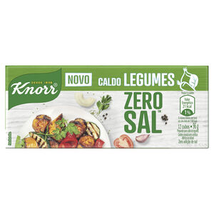 Preparado para Caldo em Tablete de Legumes Knorr Zero Sal Caixa 96g 12 Unidades