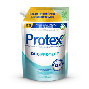 Sabonete Líquido Antibacteriano para as Mãos Protex Duo Protect Sachê 900ml Refil Super Econômico