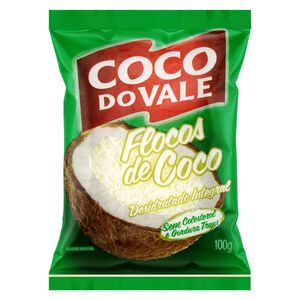 Coco Ralado em Flocos sem Adição de Açúcar Coco do Vale Pacote 100g