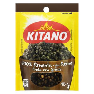 100% Pimenta-do-Reino Preta em Grãos Kitano Pacote 15g