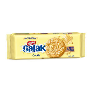 Biscoito Cookie Galak com Gotas de Chocolate Branco Nestlé Pacote 60g 3 Unidades de 20g Cada